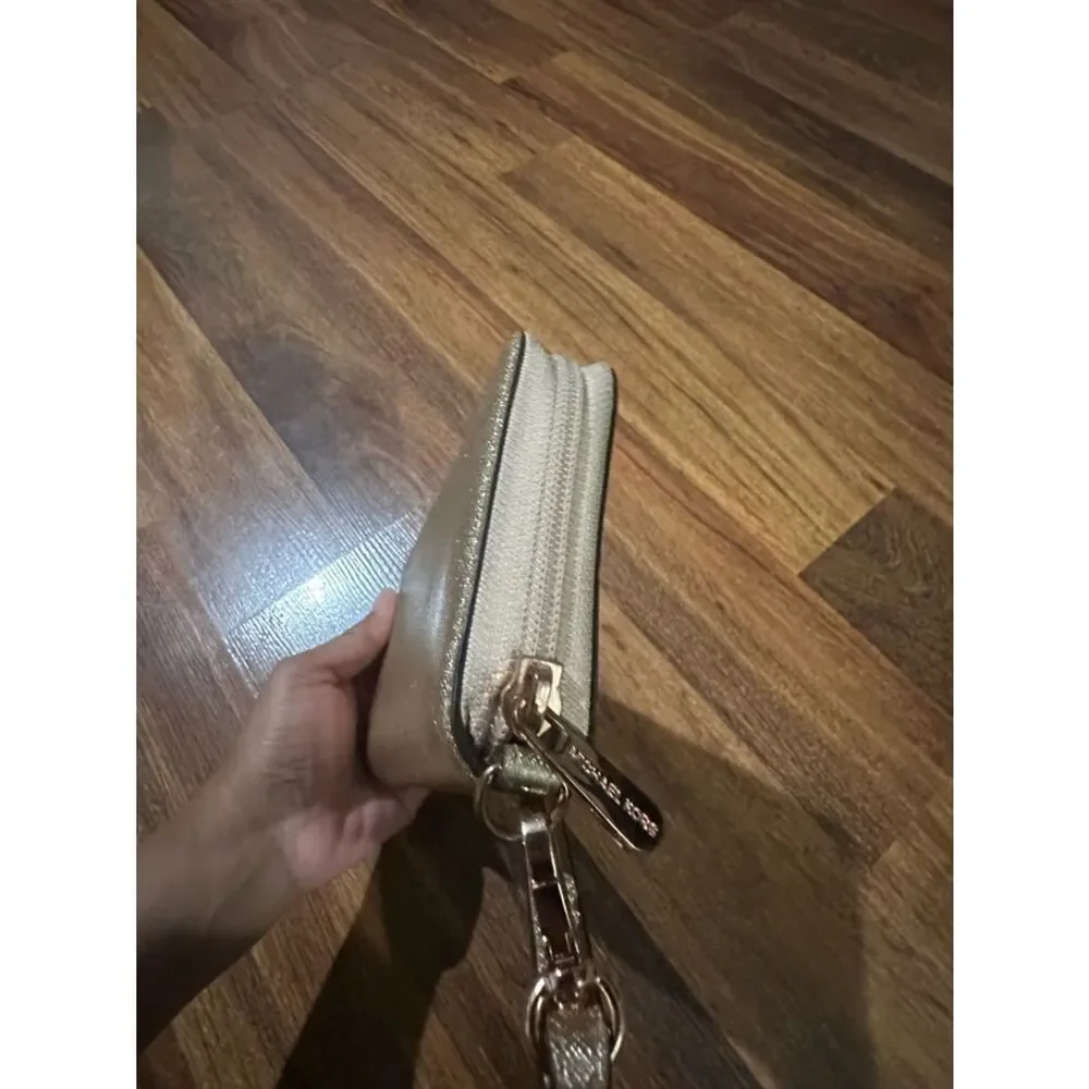 Michael Kors Metallic Gold Zip-Around Wristlet